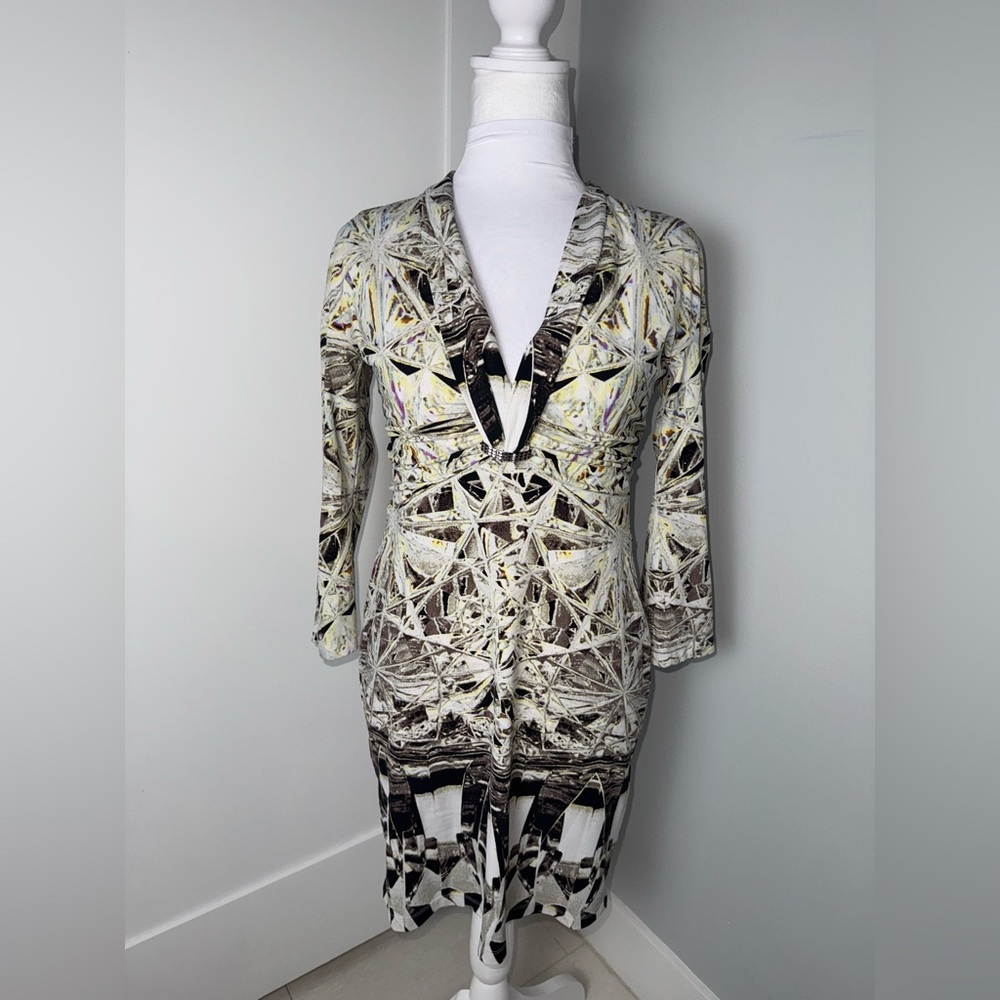 Roberto Cavalli Geometric Python Print Mini Dress/Size 4-6 - Picture 2 of 8